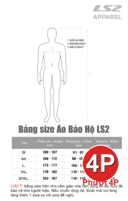 bang size ao mua x-rain